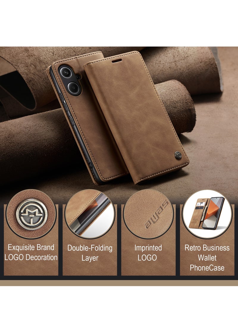 For Xiaomi Redmi Note 13 Pro Plus Cover, Soft PU Leather Shockproof Mobile Phone Wallet Case, Full Body Protective Flip Cover Magnetic Adsorption Back Cover - Image 5